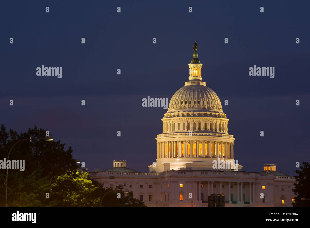 US Capitol Building at night, Washington D.C., États-Unis Banque D'Images