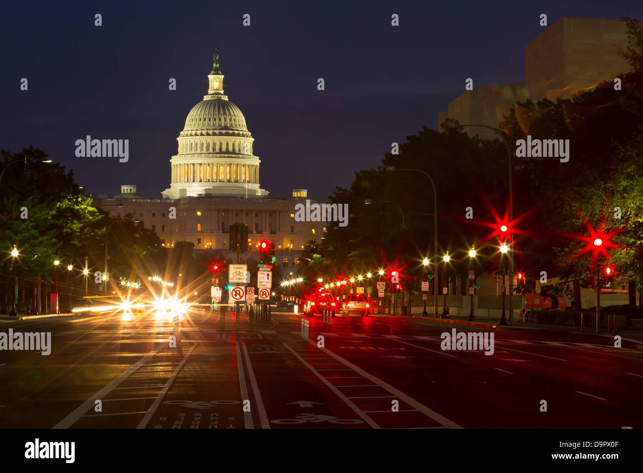 US Capitol Building at night, Washington D.C., États-Unis Banque D'Images