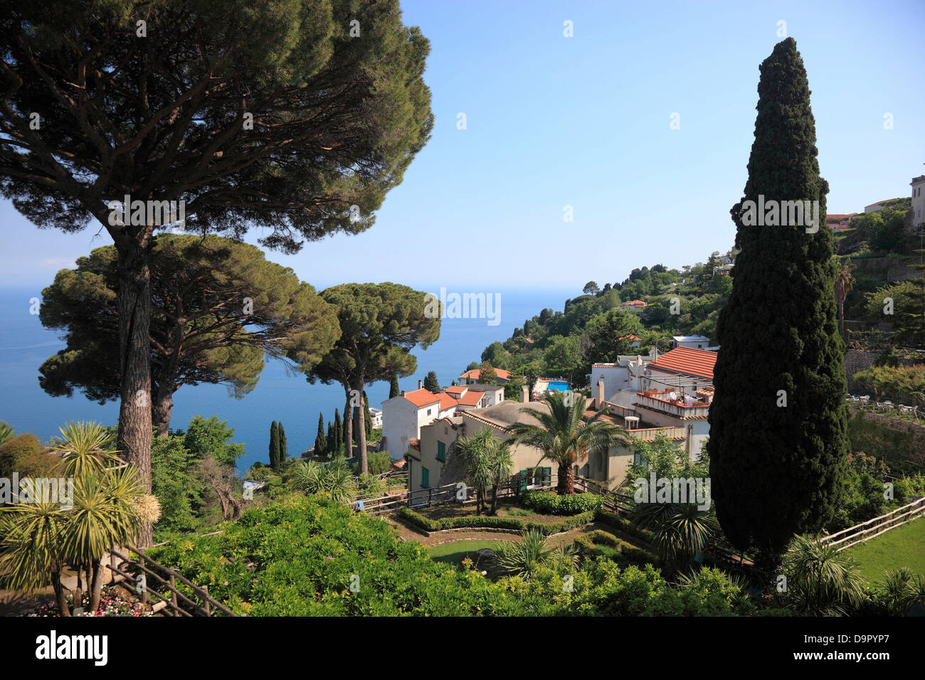 Jardins de la Villa Rufolo, Ravello, golfe d'Amalfi, Campanie, Italie Banque D'Images
