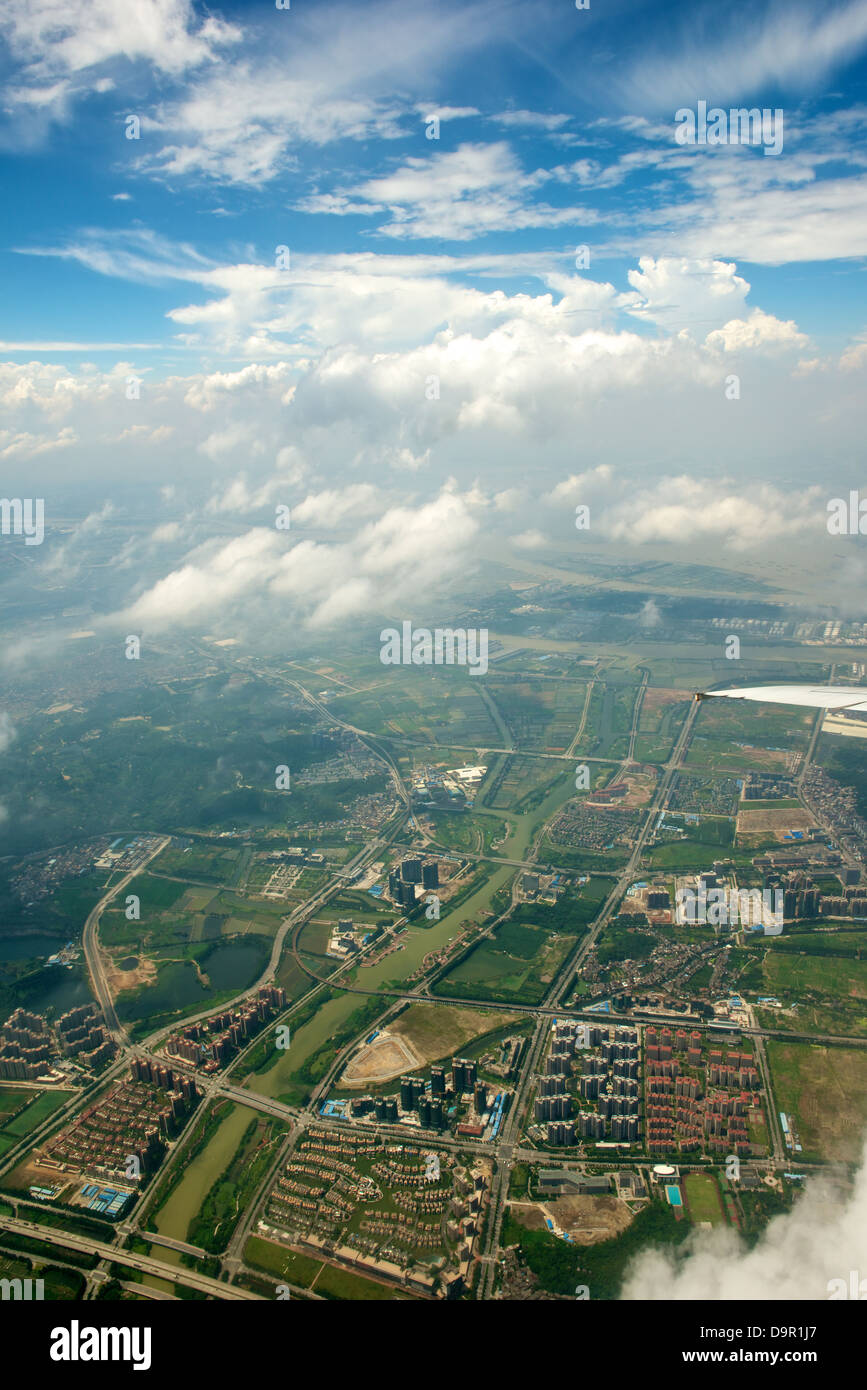 Vue aérienne de la ville de Shenzhen en Chine Banque D'Images