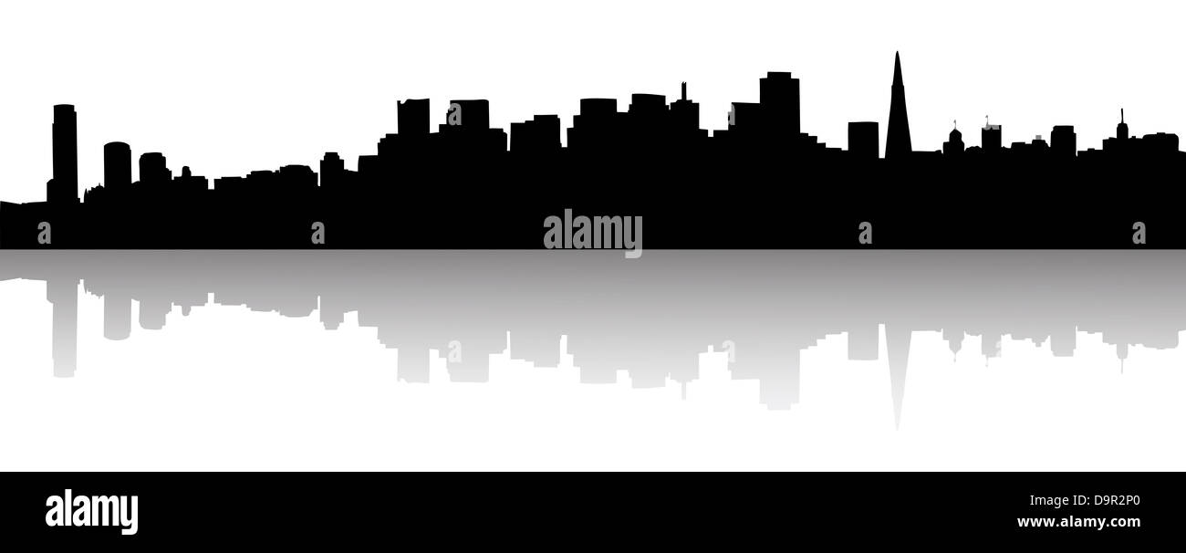 Le vecteur San Francisco skyline panorama silhouette Banque D'Images