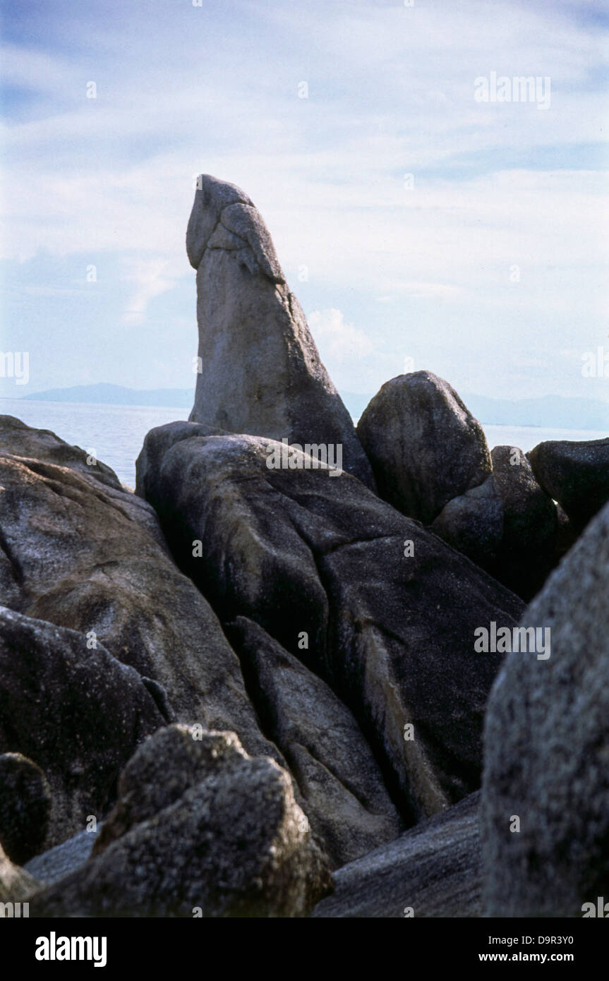Rochers Hin Ta et Hin Yai, certaines formations rocheuses fascinantes sur la côte sud de Koh Samui, Thaïlande Koh Samui Banque D'Images