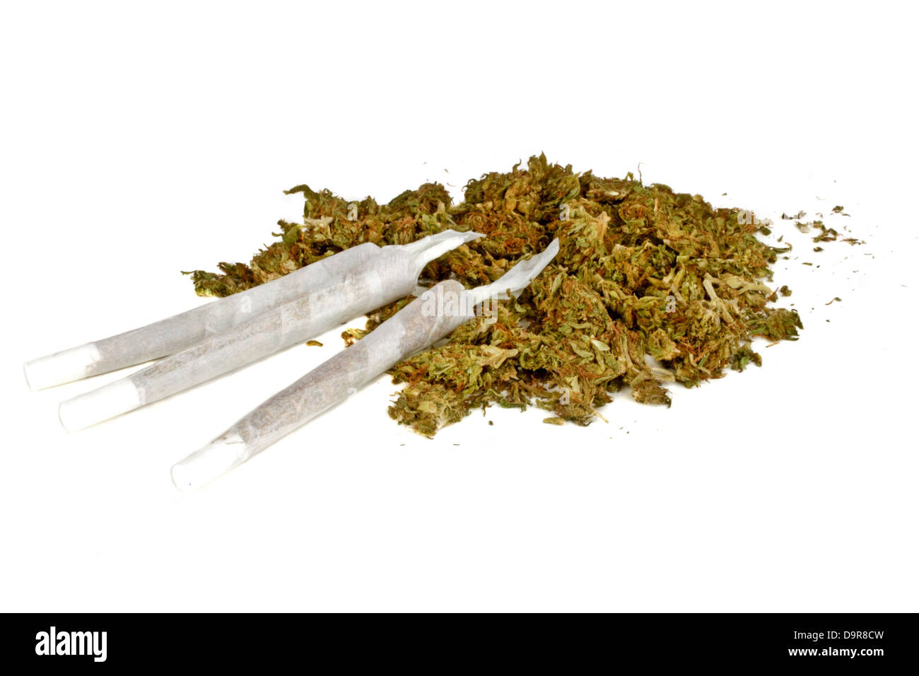 Les joints de marijuana avec la marihuana Banque D'Images