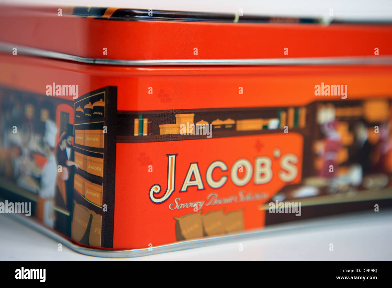 Tin de Jacob's salé sélection de craquelins Banque D'Images