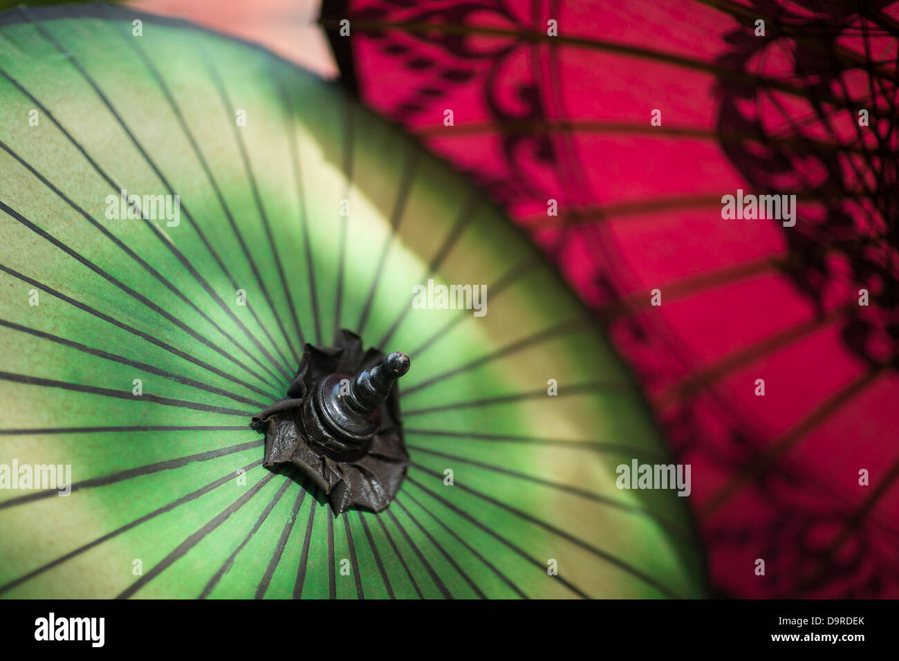 Parasols, Bagan, Myanmar (Birmanie) Banque D'Images