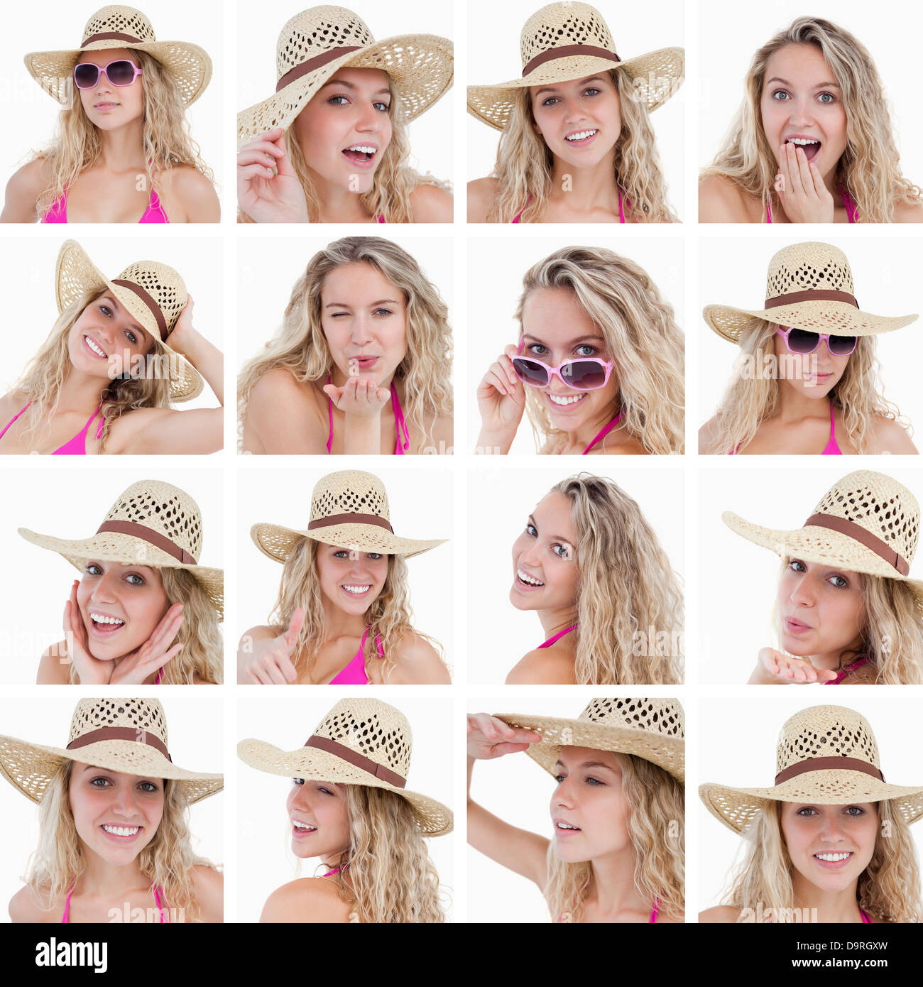 Collage of woman with hat Banque D'Images Collage of woman with hat Banque D'Images