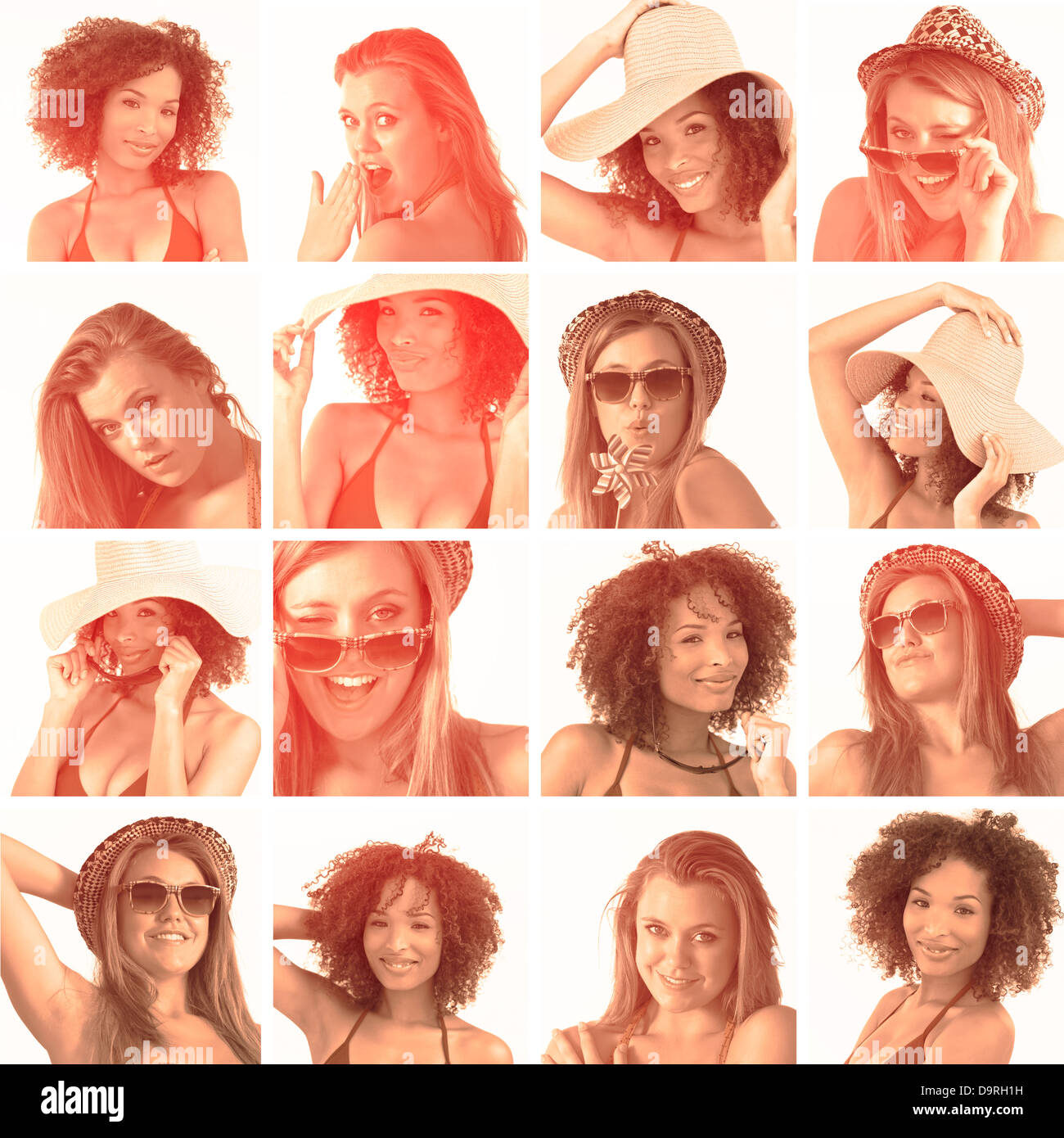 Collage de différentes photos de femme Banque D'Images Collage de différentes photos de femme Banque D'Images