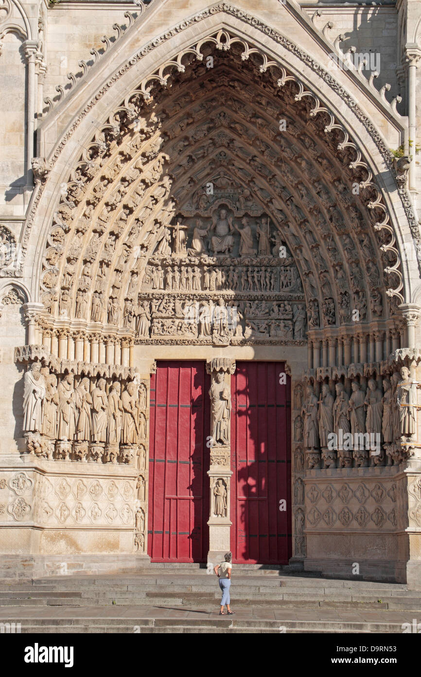 La Cathédrale de Notre Dame d'Amiens (Cathédrale Notre-Dame d'Amiens), ou la Cathédrale d'Amiens, Amiens, Somme, Picardie, France. Banque D'Images