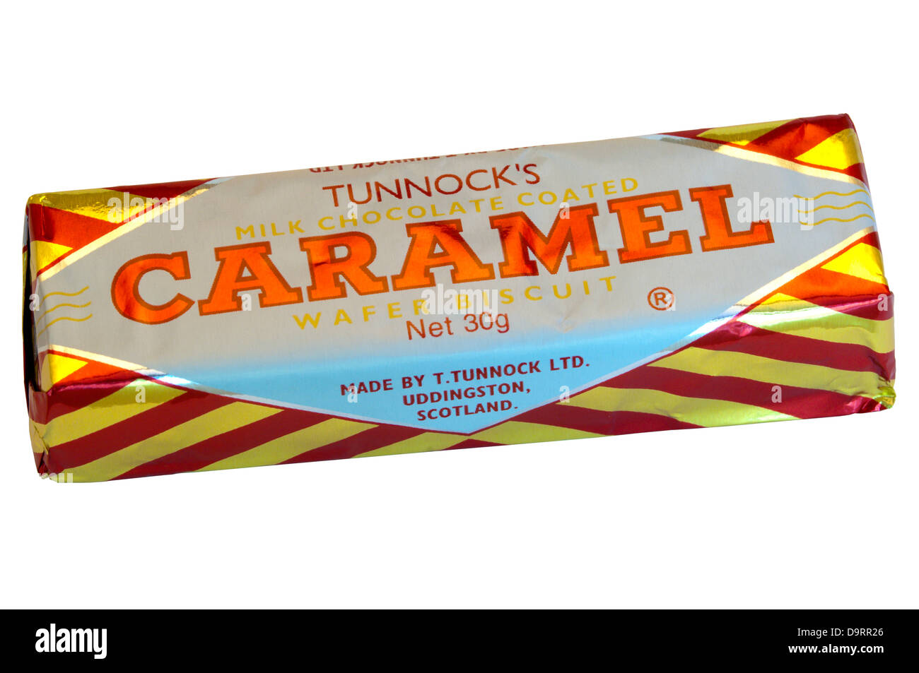 La marque Tunnock enrobées de chocolat Lait Caramel Biscuit gaufrette. Banque D'Images