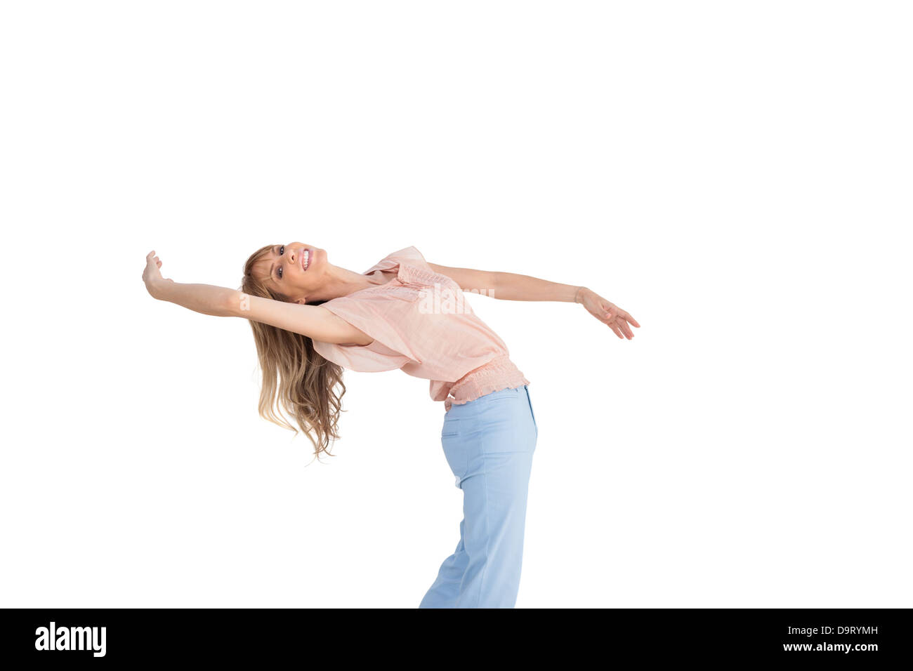 Femme élégante danse en position classique Banque D'Images