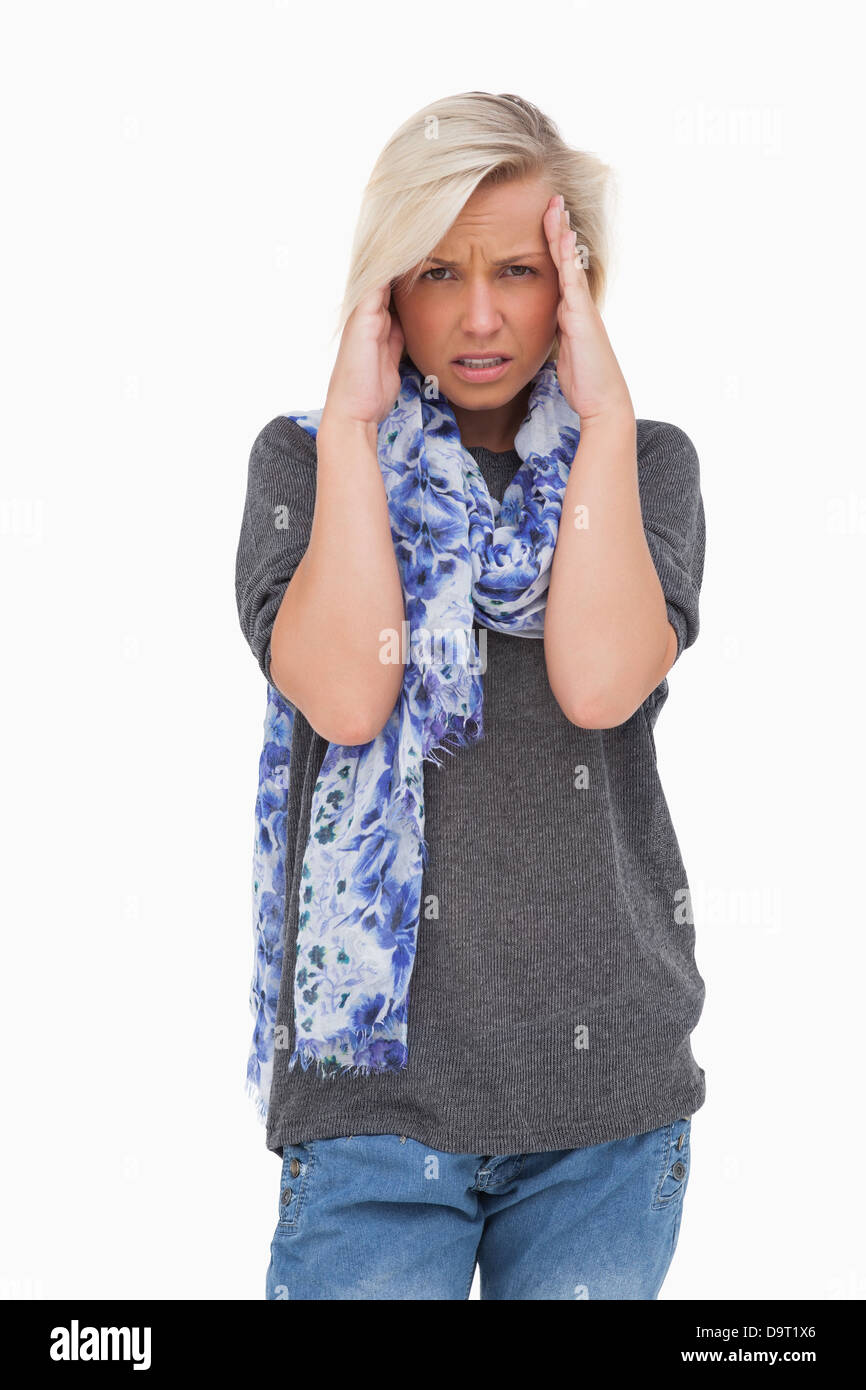 Souligné blonde looking at camera Banque D'Images