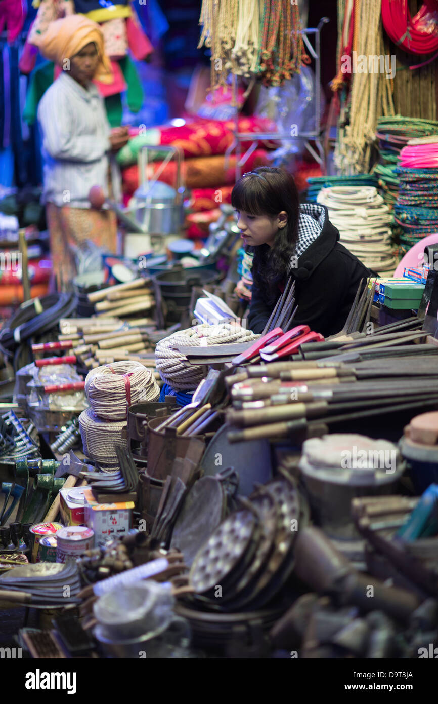 Le marché, Pyin Oo Lwin, Myanmar (Birmanie) Banque D'Images