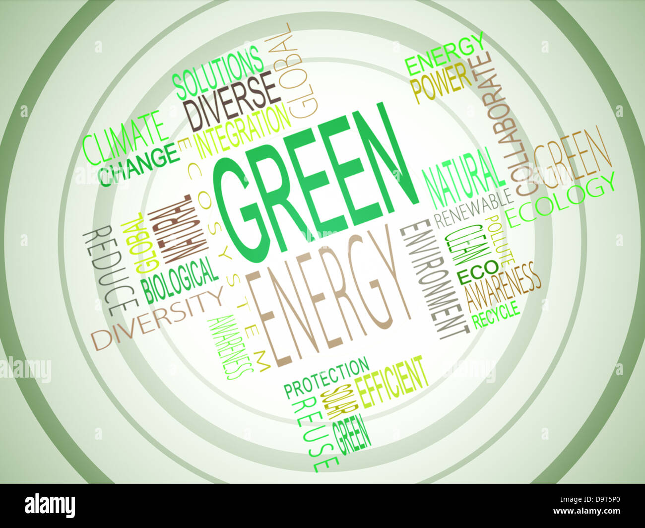 Termes ensemble l'énergie verte Banque D'Images