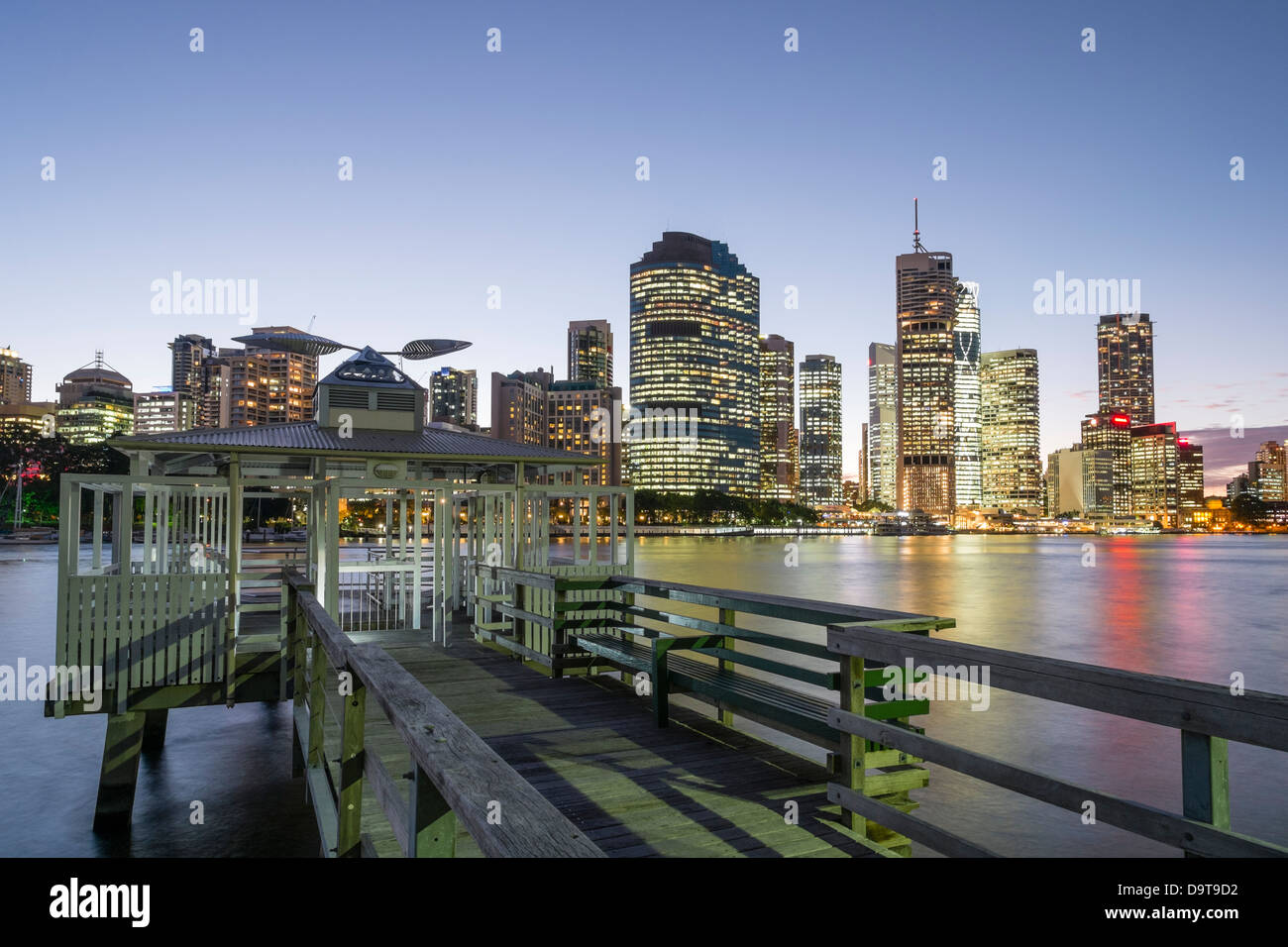 Soirée des toits de quartier central des affaires de Brisbane dans le Queensland en Australie Banque D'Images