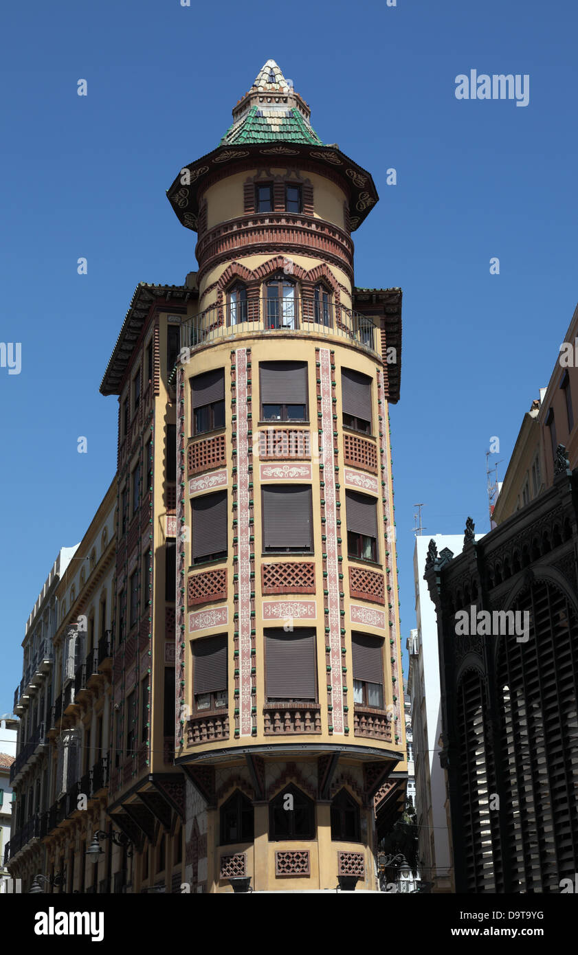 Bâtiment de la ville de Malaga, Andalousie Espagne Banque D'Images