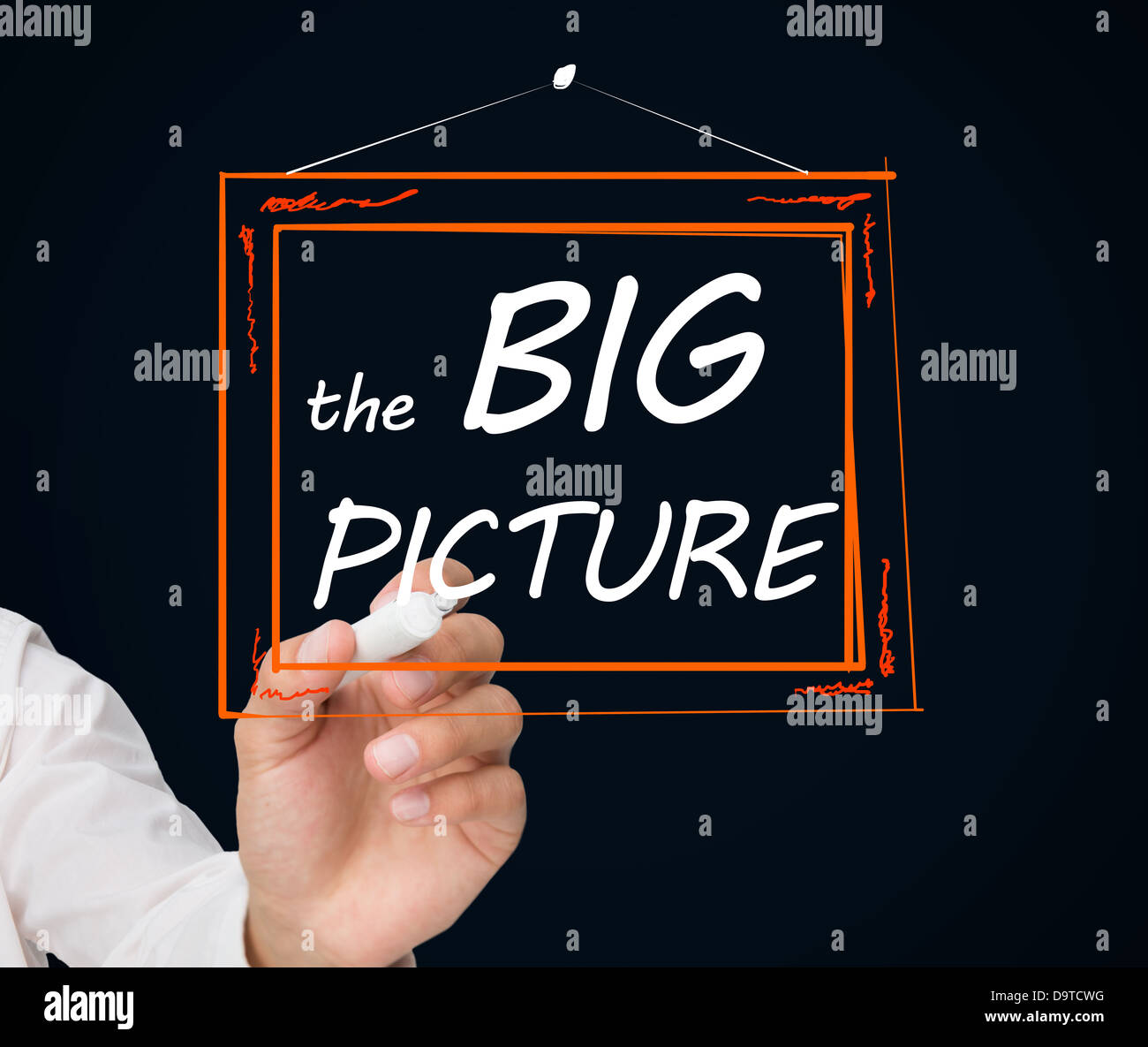 Businessman Dimensions châssis avec la grande image texte Banque D'Images