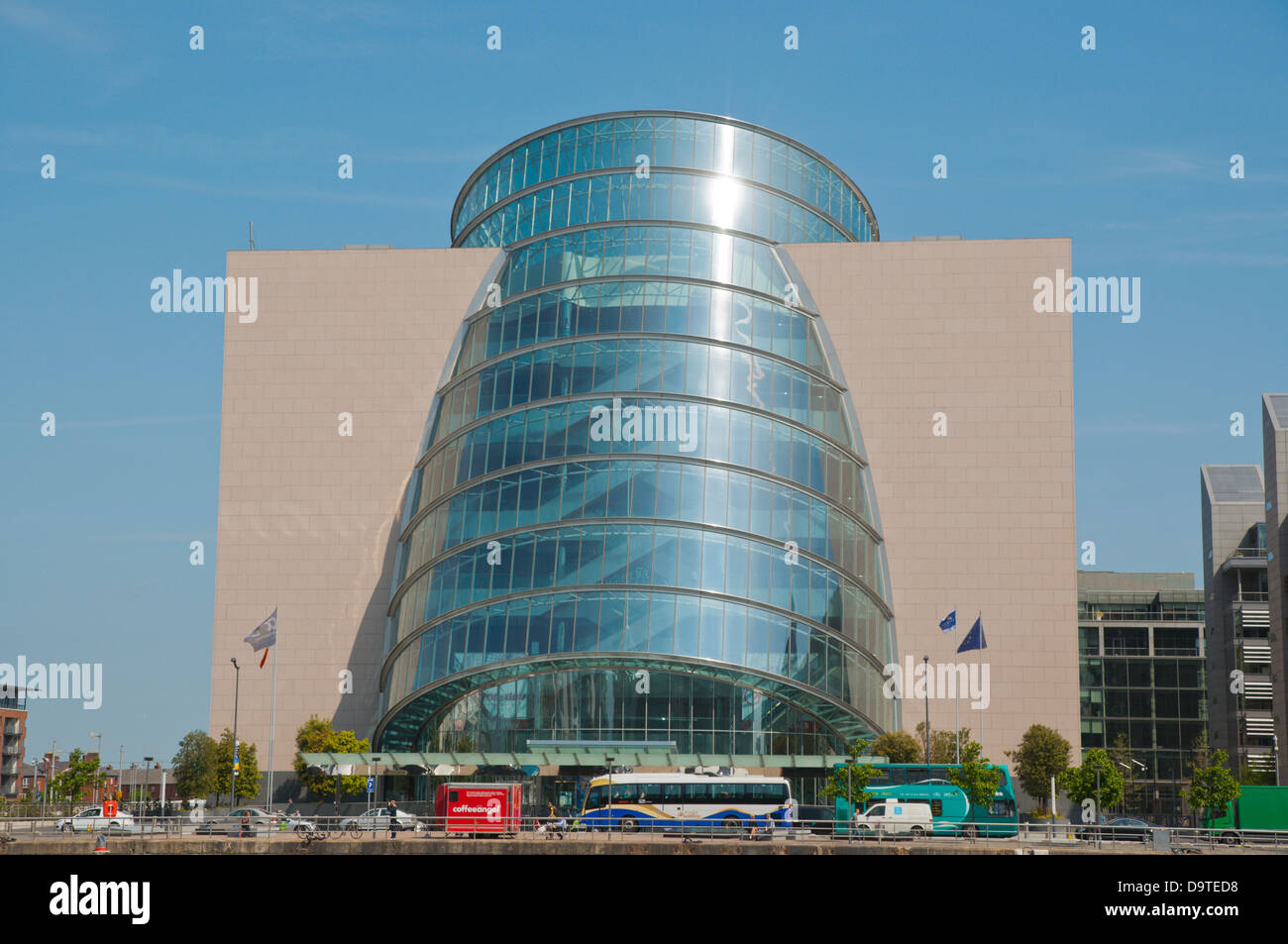 Convention centre Docklands ancien secteur de port par River Liffey Dublin Irlande Europe centrale Banque D'Images