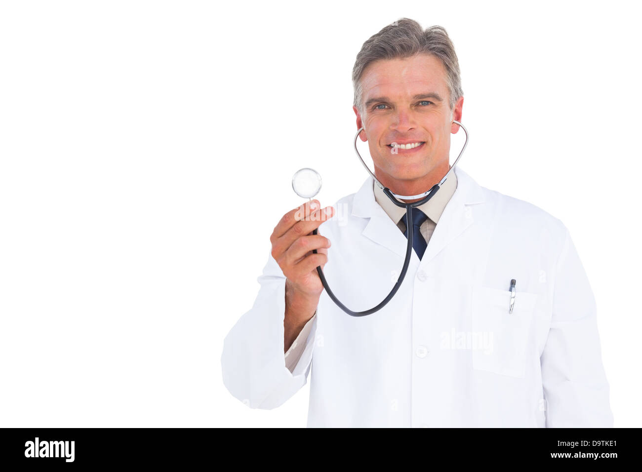 Smiling doctor with stethoscope Banque D'Images