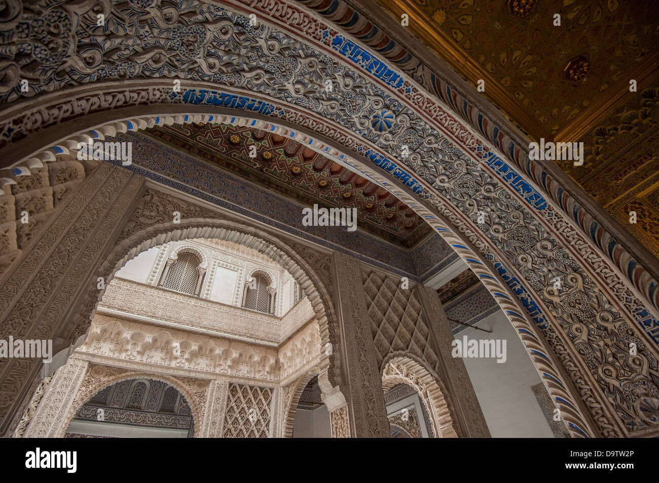 Intérieur de la Alcazars de Séville, Espagne Banque D'Images