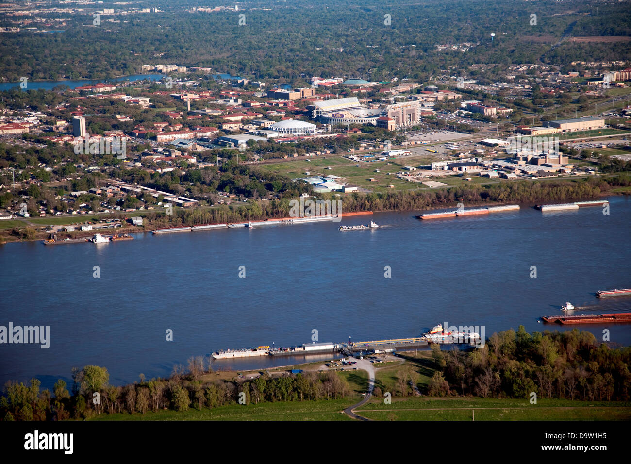 Vue aérienne de Louisiana State University, Baton Rouge, Louisiane Banque D'Images