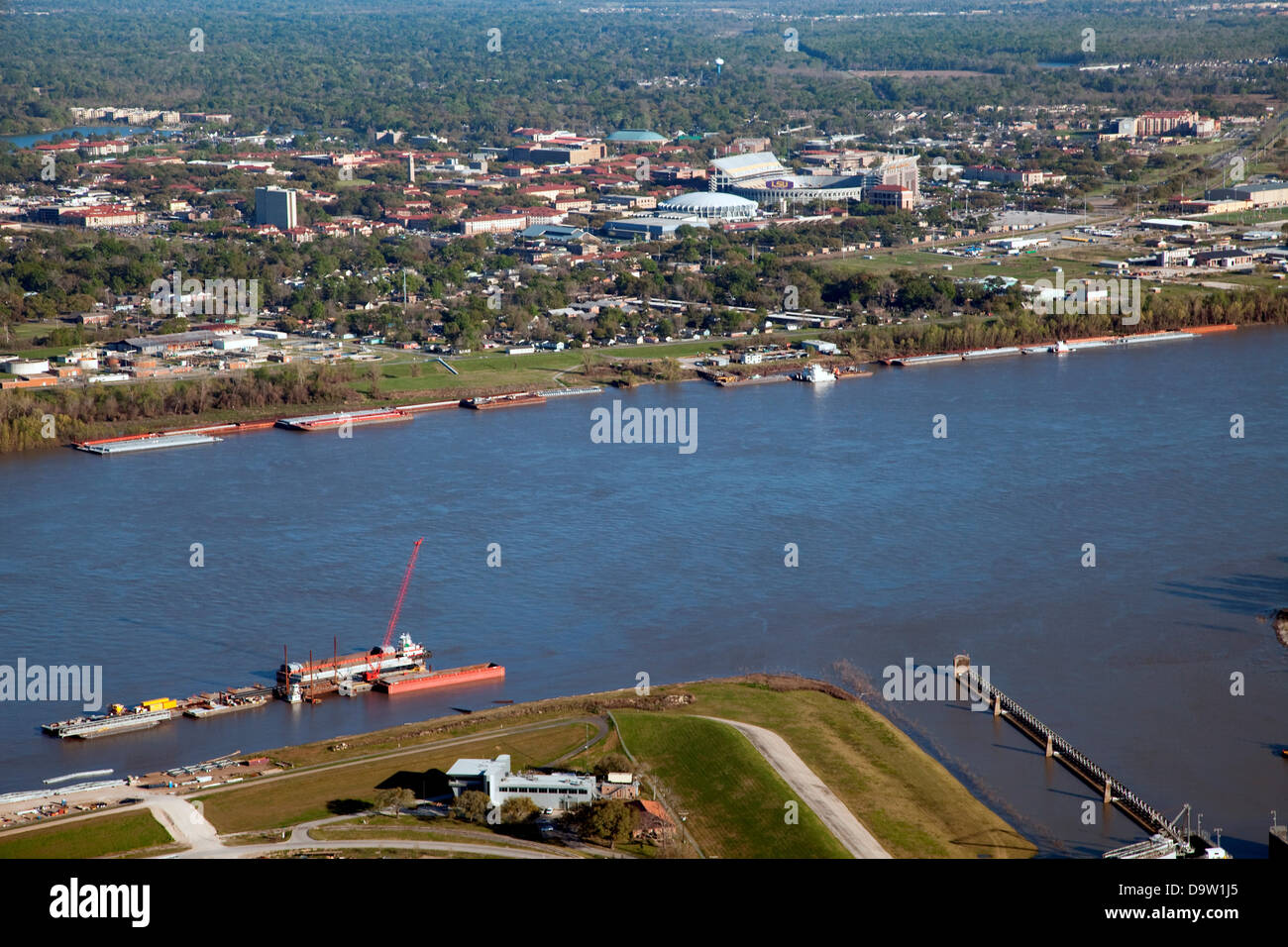 Vue aérienne de Louisiana State University, Baton Rouge, Louisiane Banque D'Images