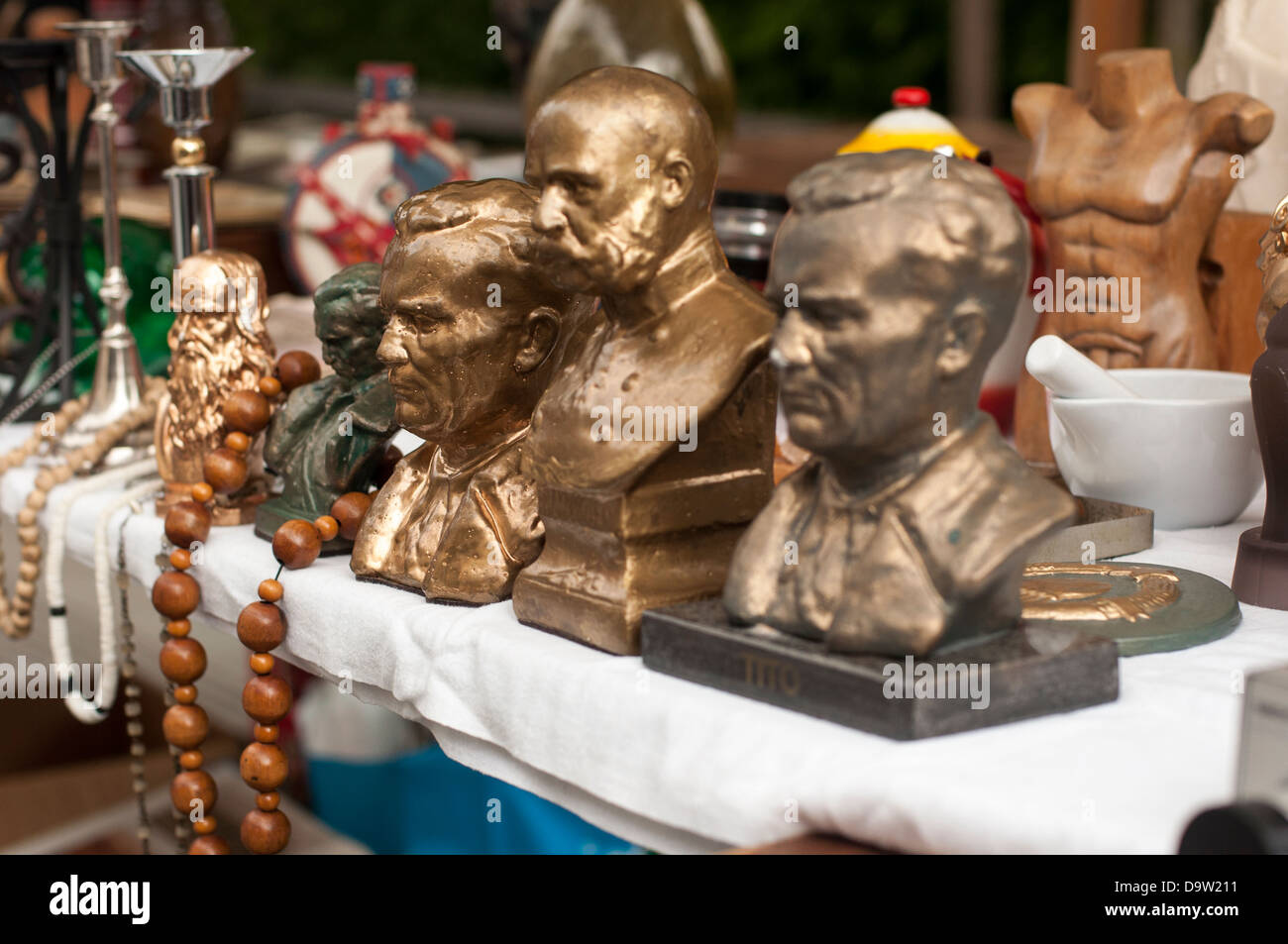 À partir de détails marché d'antiquités à Ljubljana, Slovénie Banque D'Images