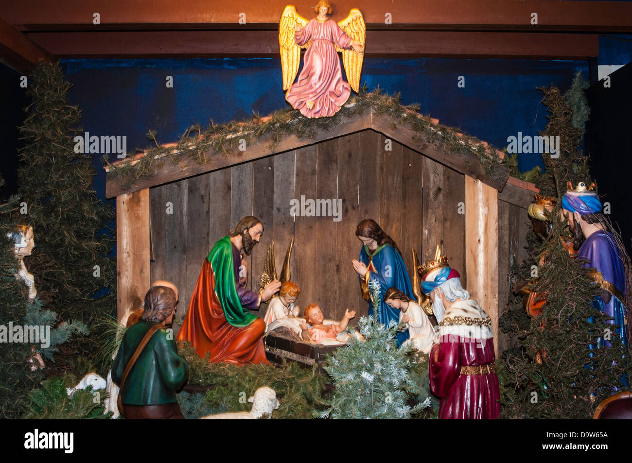 Centre de Noël NATIONAL MUSEUM, Lancaster, PA. La vie caractéristiques taille-set-ups d'histoires de Noël et de caractères. Banque D'Images