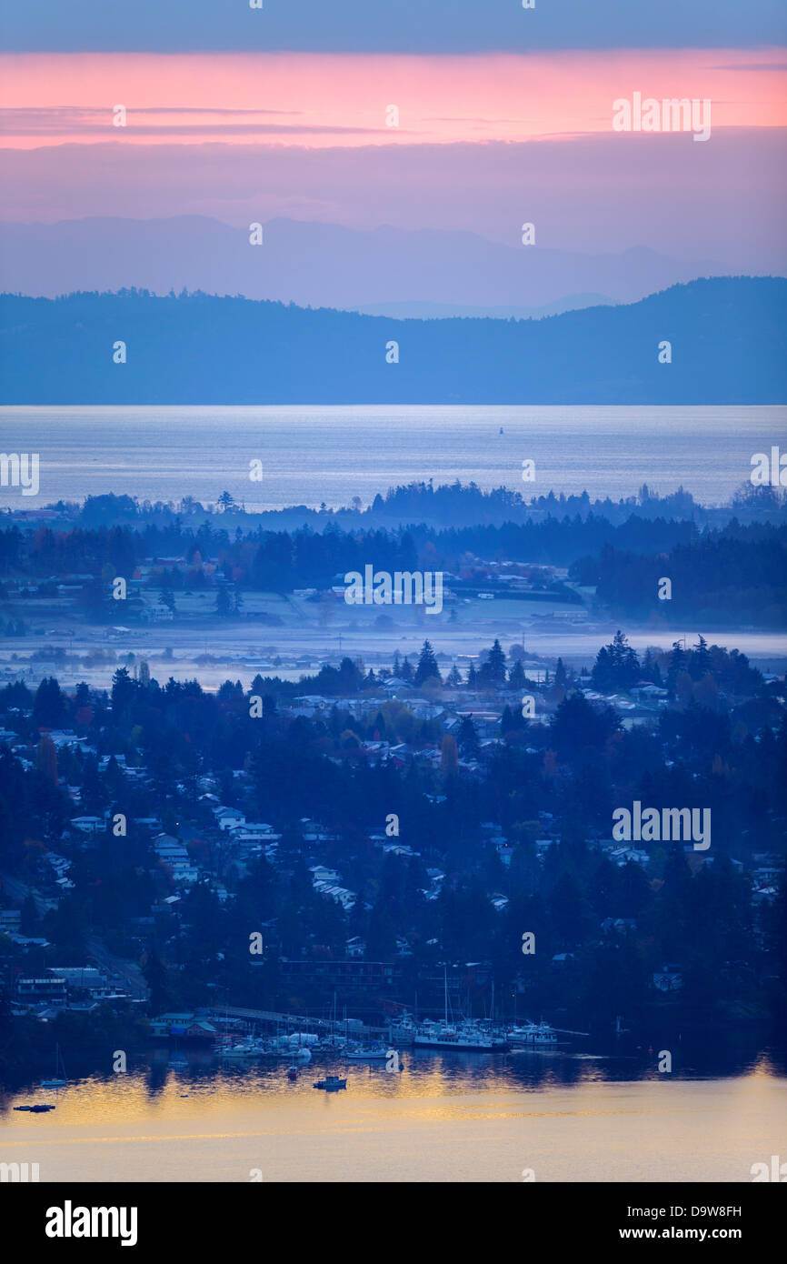 Canada, Colombie-Britannique, Vancouver Island, péninsule Saanich, vue de la ville de Brentwood Bay Banque D'Images