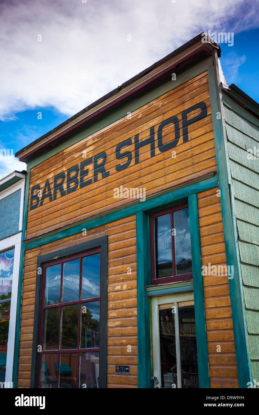 Barber shop historique, Ridgway, Colorado USA Banque D'Images