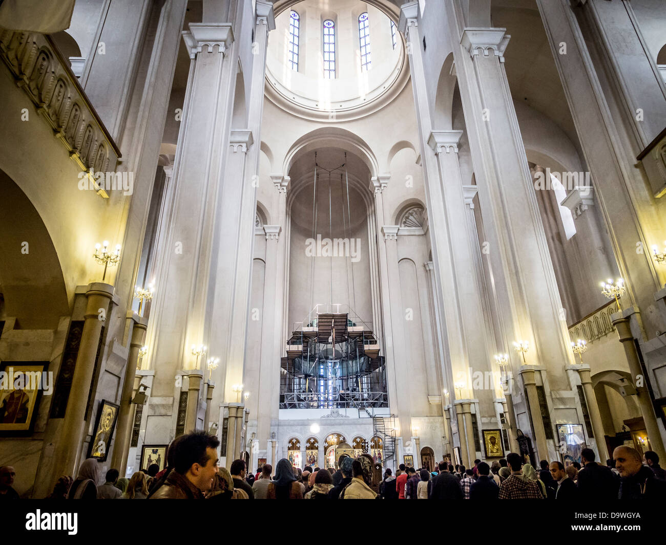 La Cathédrale Holy Trinity, également connu sous le nom de Sameba, à Tbilissi, en Géorgie. Banque D'Images