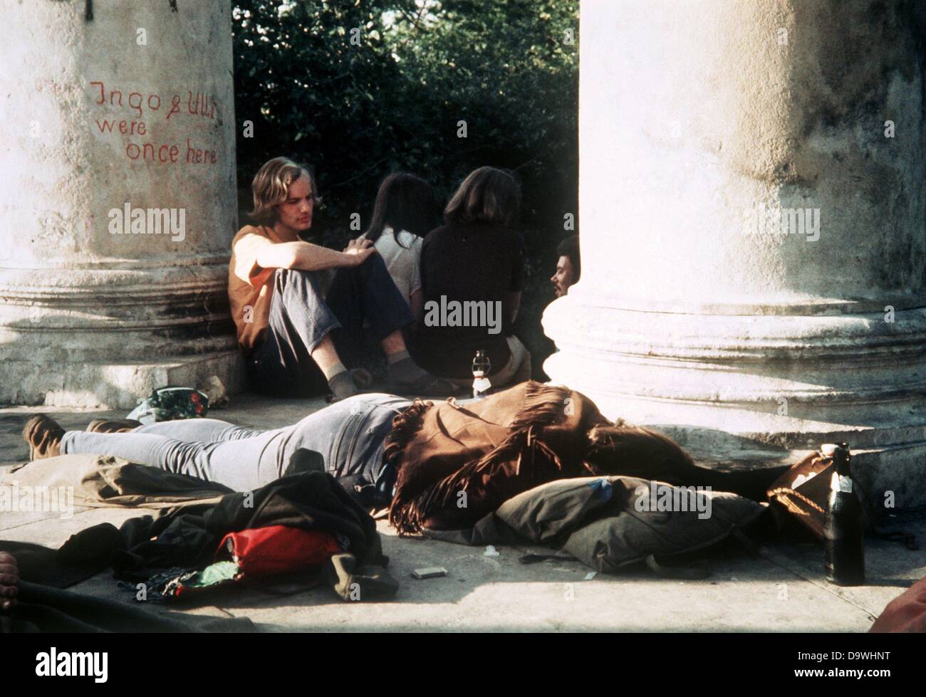 Sport dans le Jardin Anglais de Munich (photographié au début des années 70). Banque D'Images