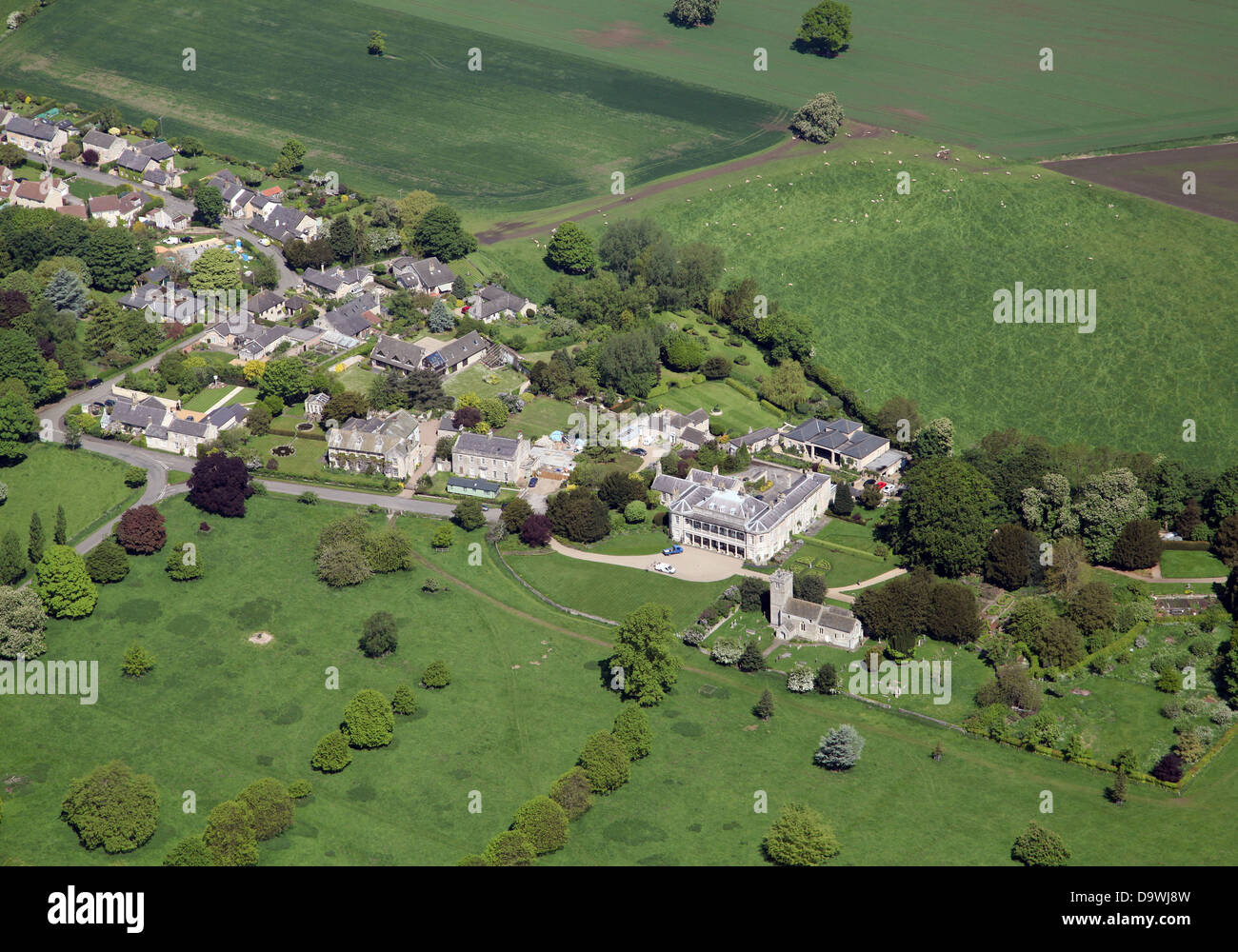 Vue aérienne de Newton Kyme village près de Tadcaster Banque D'Images
