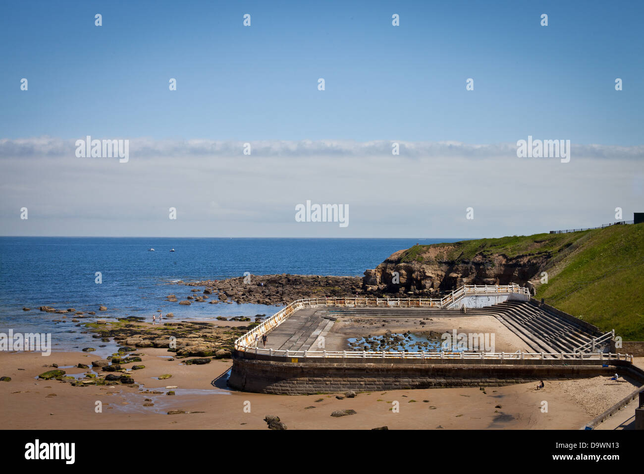 Tynemouth Lido à Long Sands dans le Northumberland Banque D'Images