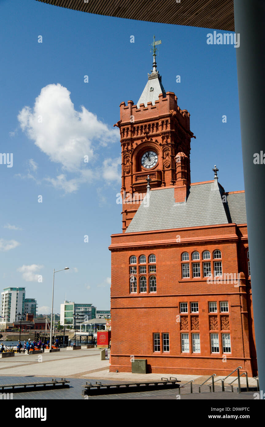 Victorian Pierhead Building, la baie de Cardiff, Pays de Galles, Royaume-Uni. Banque D'Images