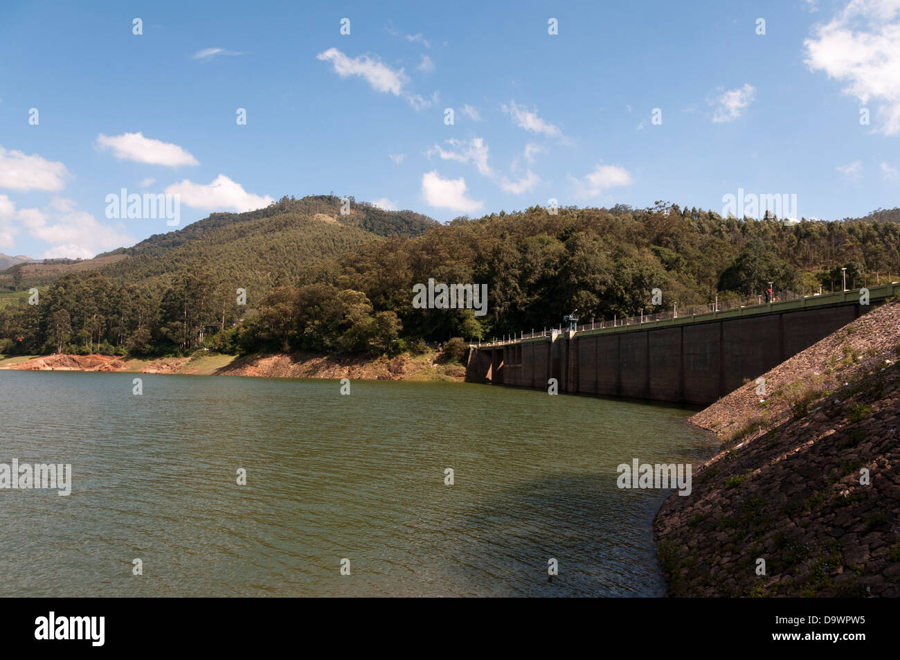 Mattupetty Dam réservoir, près de Munnar, Kerala. Banque D'Images