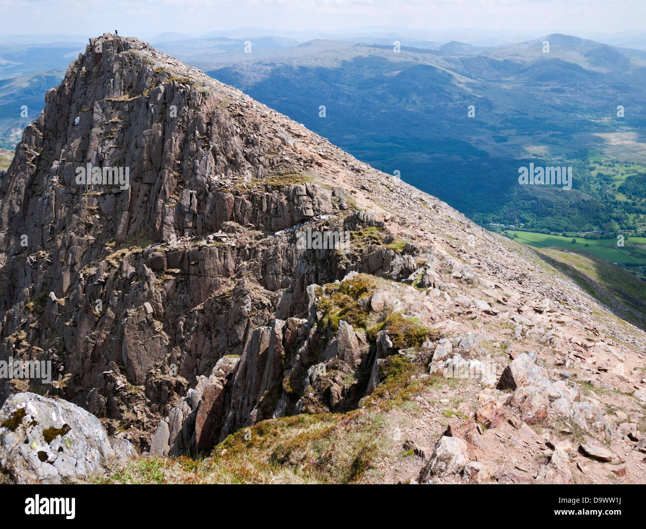 Le sommet du pic de l'est Y Lliwedd, une montagne sur le massif du Snowdon, faisant partie de la célèbre promenade à cheval Banque D'Images