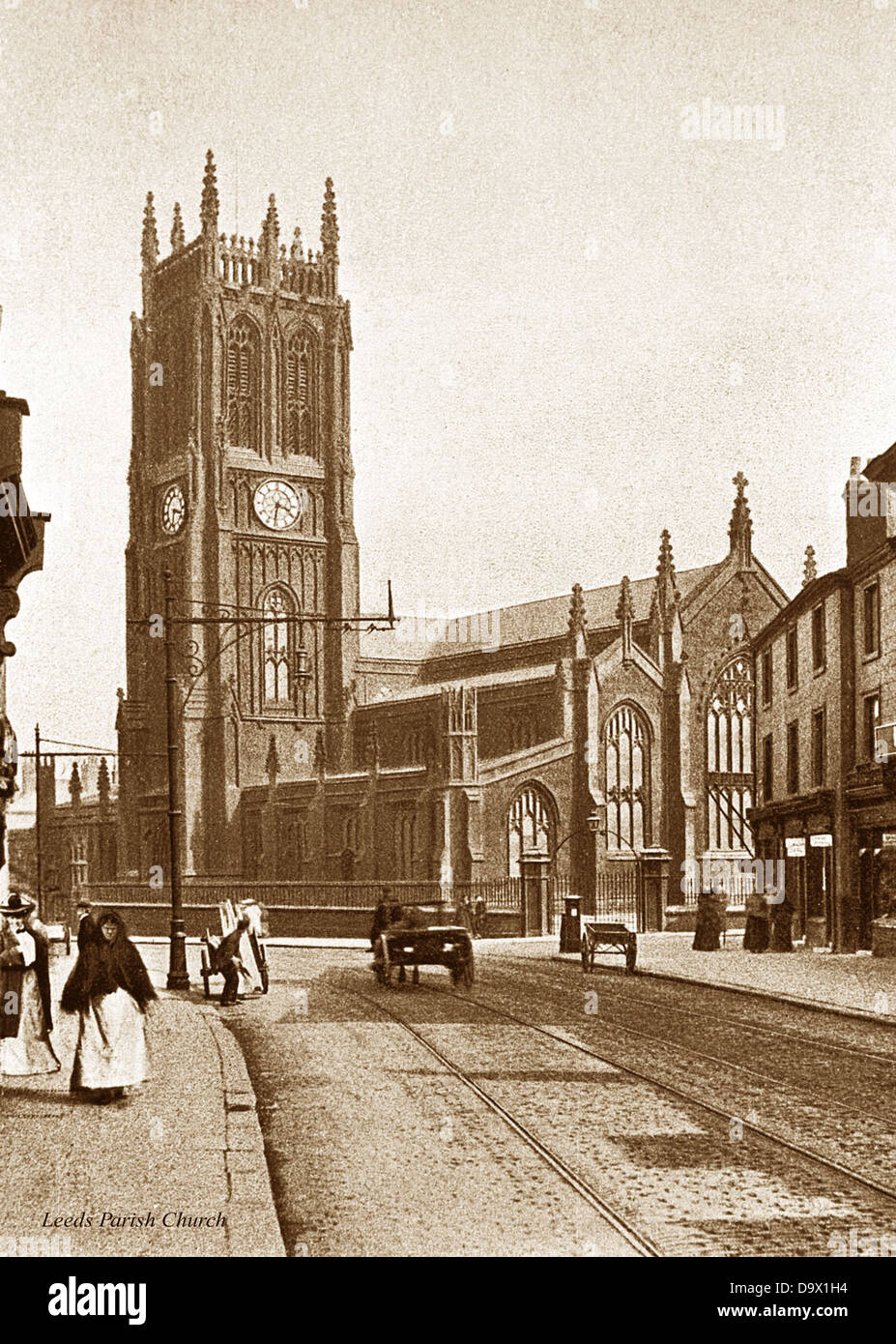 Leeds au début des années 1900, l'église paroissiale Banque D'Images