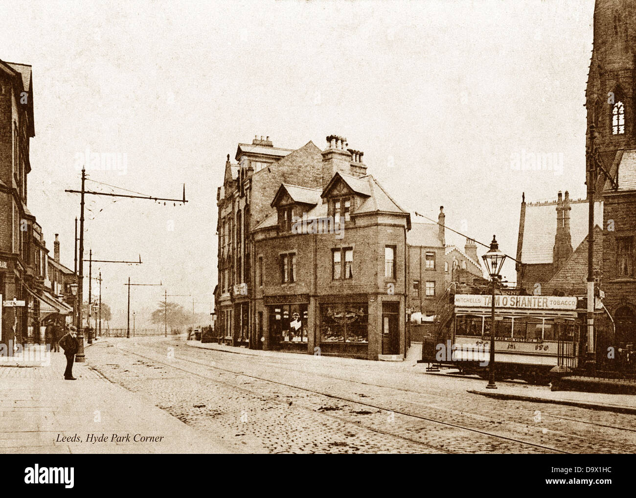 Leeds Hyde Park Corner début des années 1900 Banque D'Images