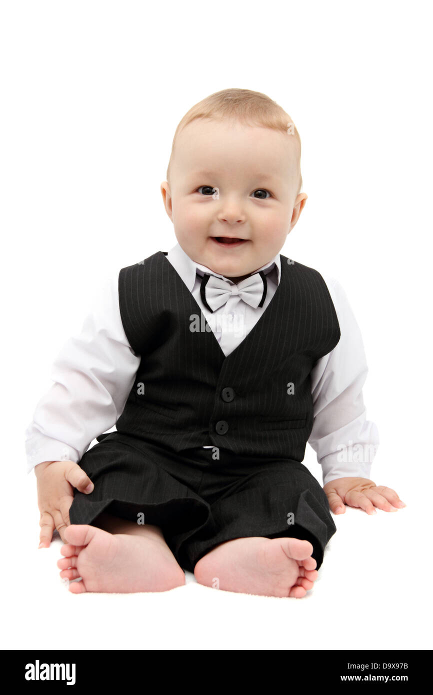 Little baby in suit Banque D'Images