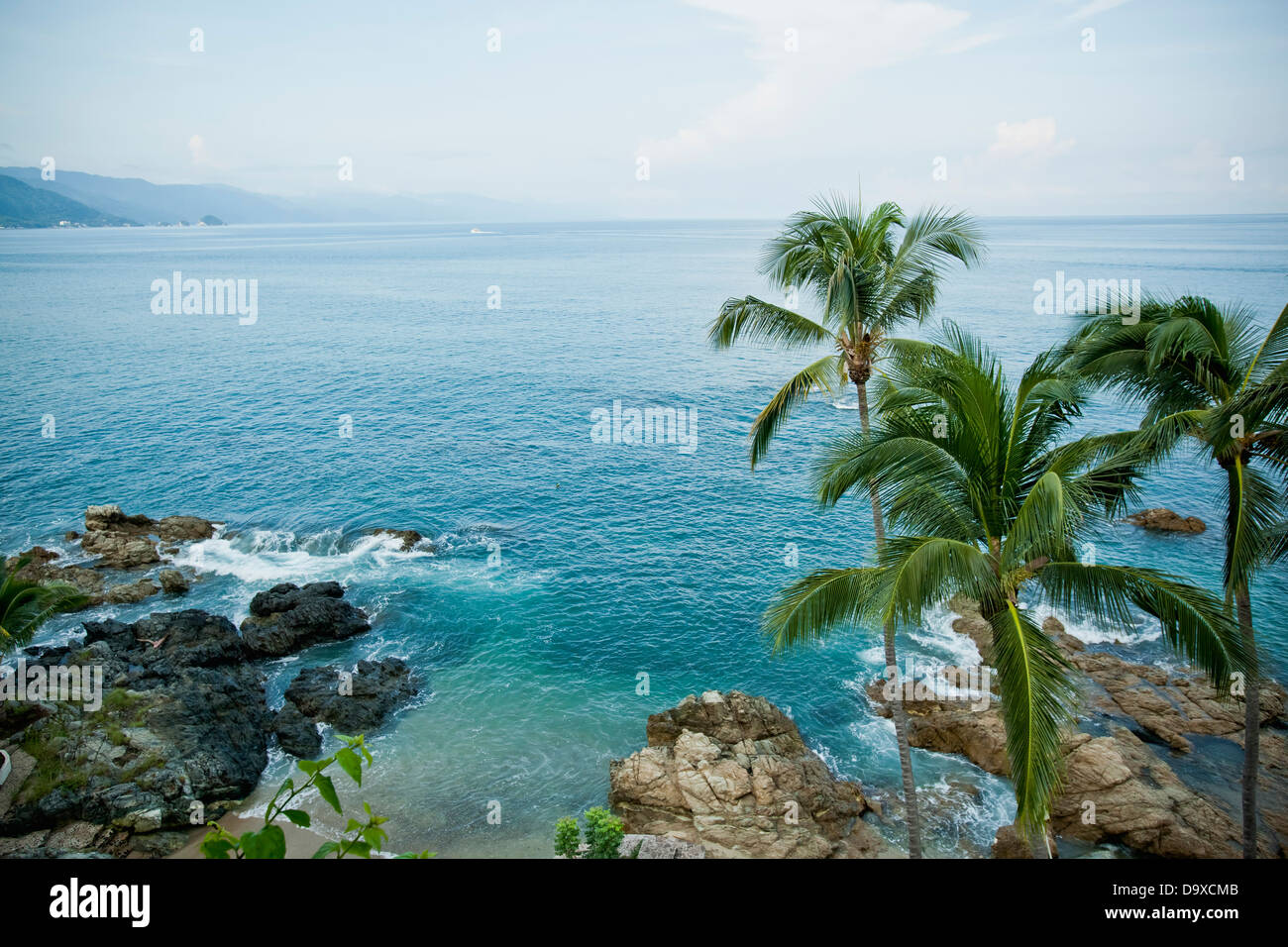 Vue depuis la plage de bluff à sayulita Banque D'Images