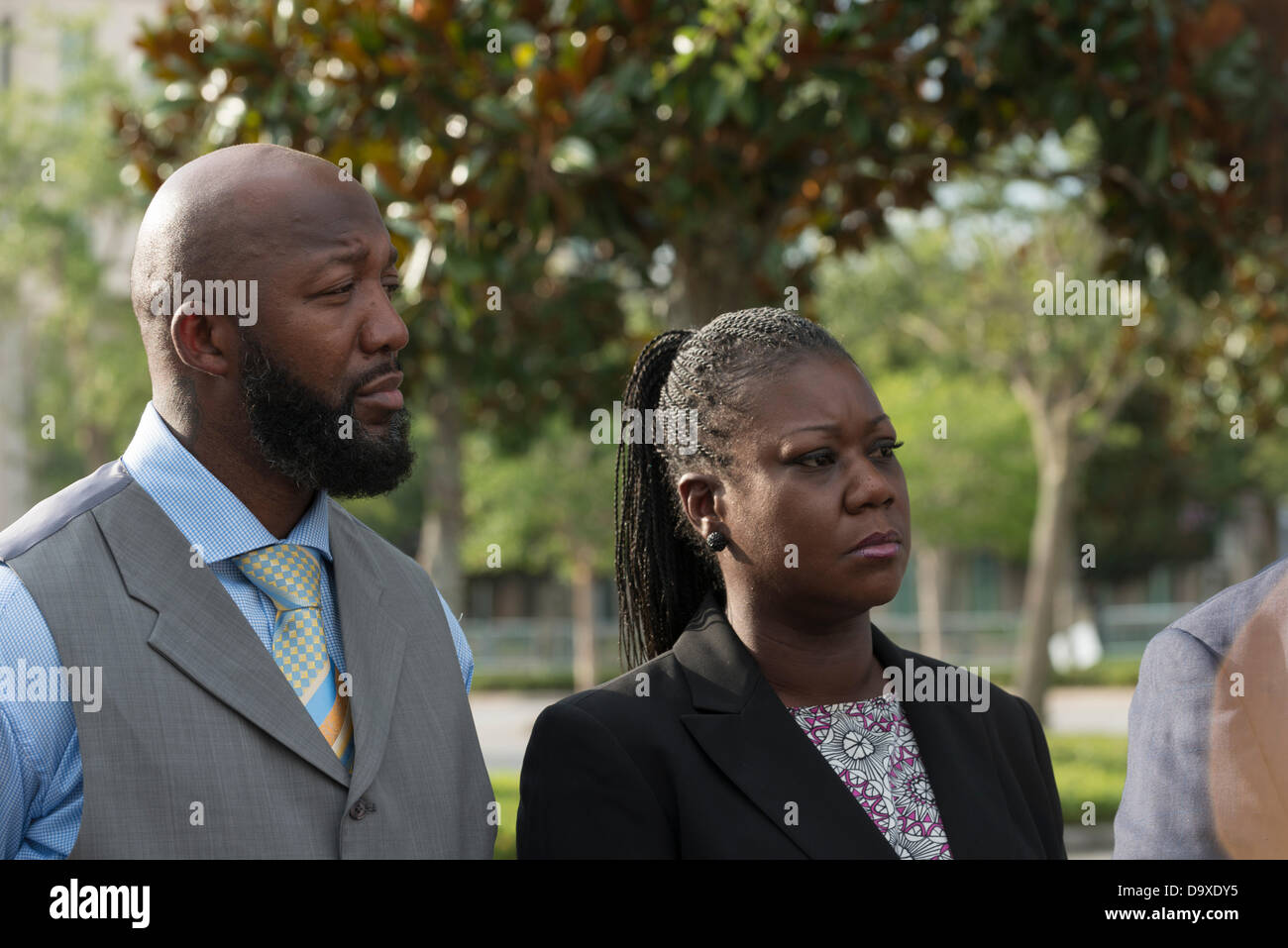 Tracy Martin et Sybrina Fulton, parents de Trayvon. Trayvon Martin, 17 ans, a été abattu à Sanford, en Floride, en 26 février 2012. George Zimmerman a tiré sur Martin. Zimmerman affirme avoir tiré sur Martin en légitime défense. Banque D'Images