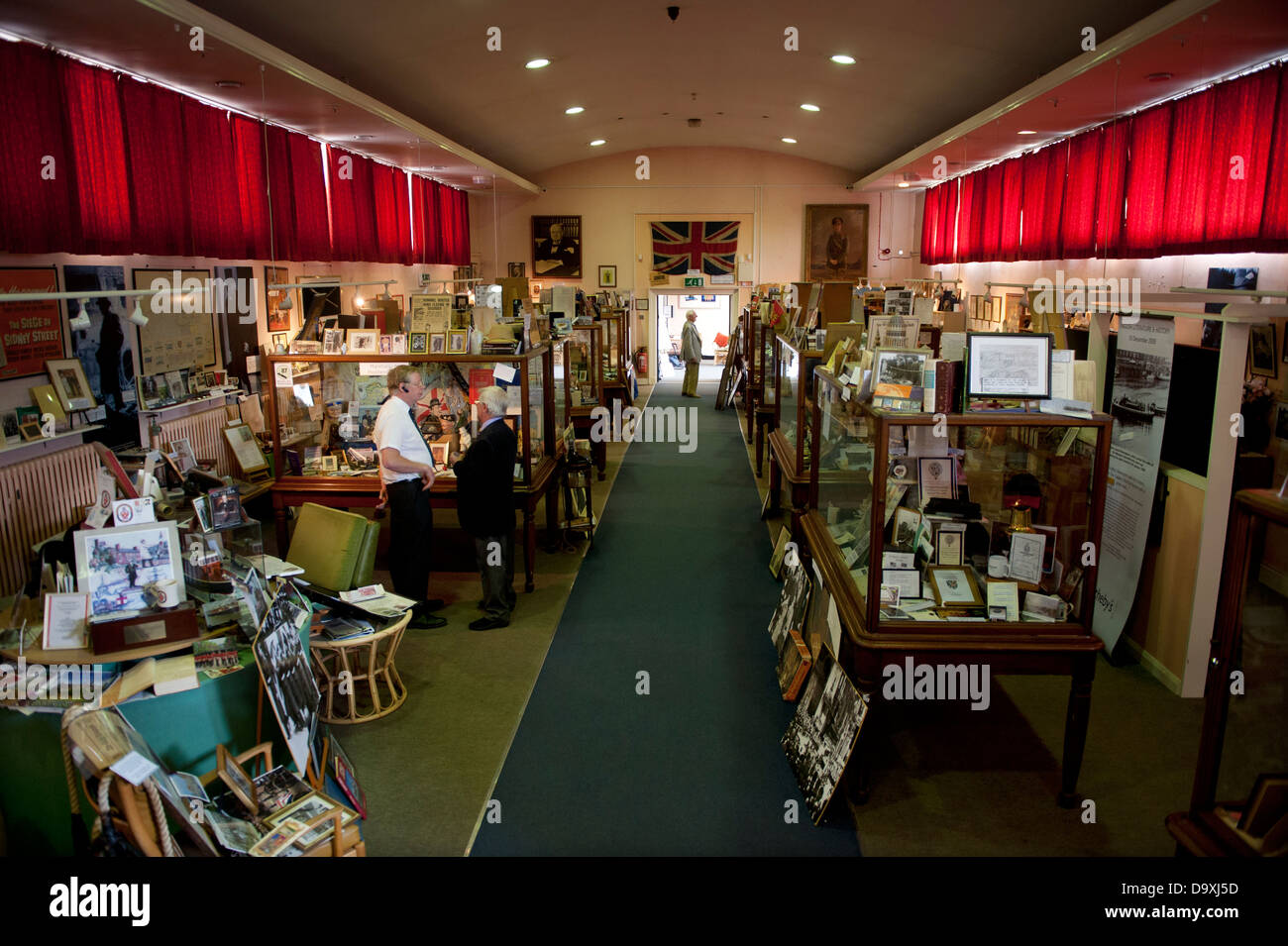 Collection de souvenirs de Churchill sous la menace à Bletchley Park, Milton Keynes, Buckinghamshire, Angleterre, accueil d'énigme. Banque D'Images