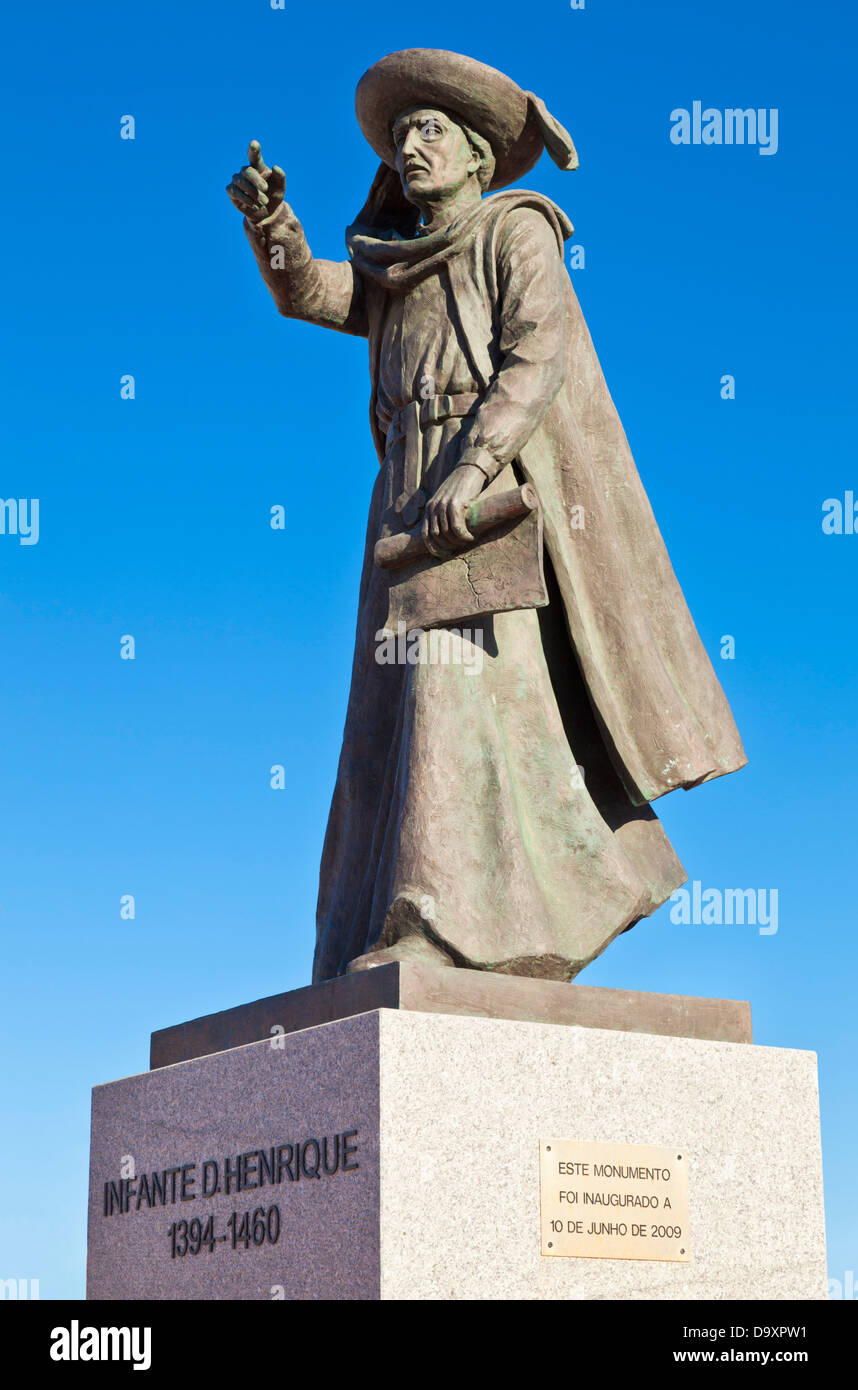 Statue d'Henri le Navigateur Sagres Algarve Portugal Europe de l'UE Banque D'Images
