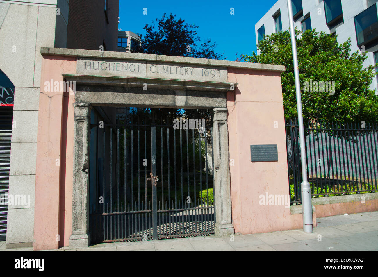 Cimetière Huguenot (1693) Merrion Row, dans le centre de Dublin Irlande Europe Banque D'Images