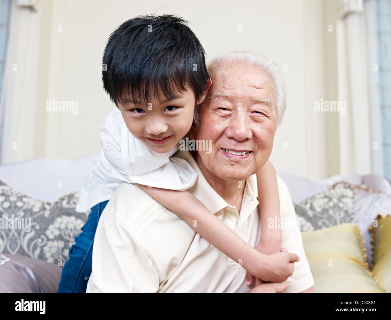 Grand-père et petit-fils Banque D'Images