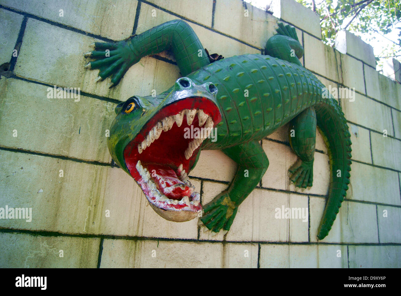 Sculpture de crocodile, en Chine, Shenzhen Banque D'Images