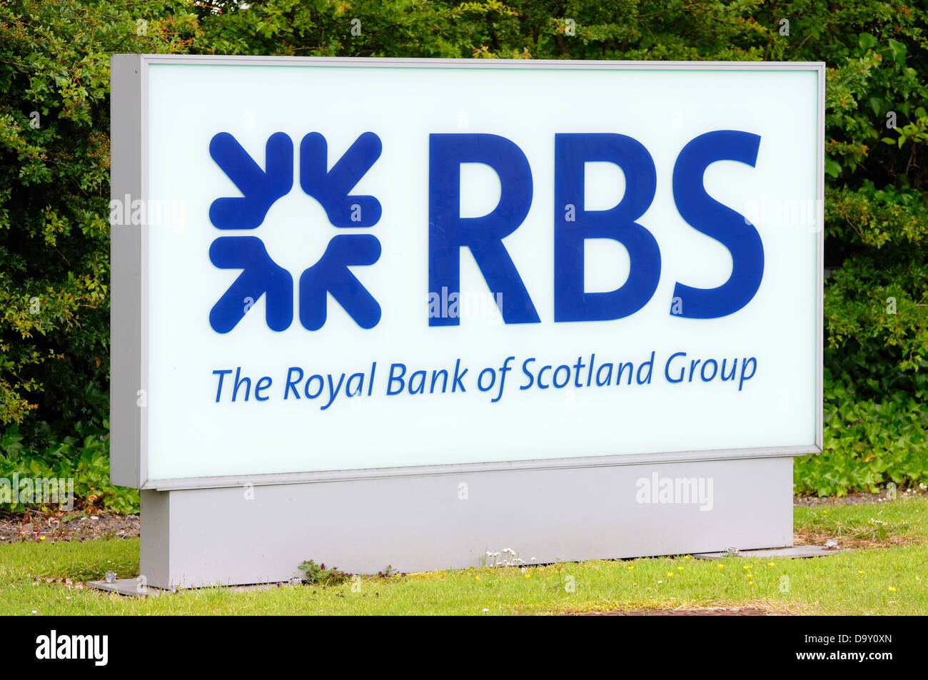 Une enseigne lumineuse Greenock's Royal Bank of Scotland's centre hypothécaire à Greenock, Scotland, UK Banque D'Images