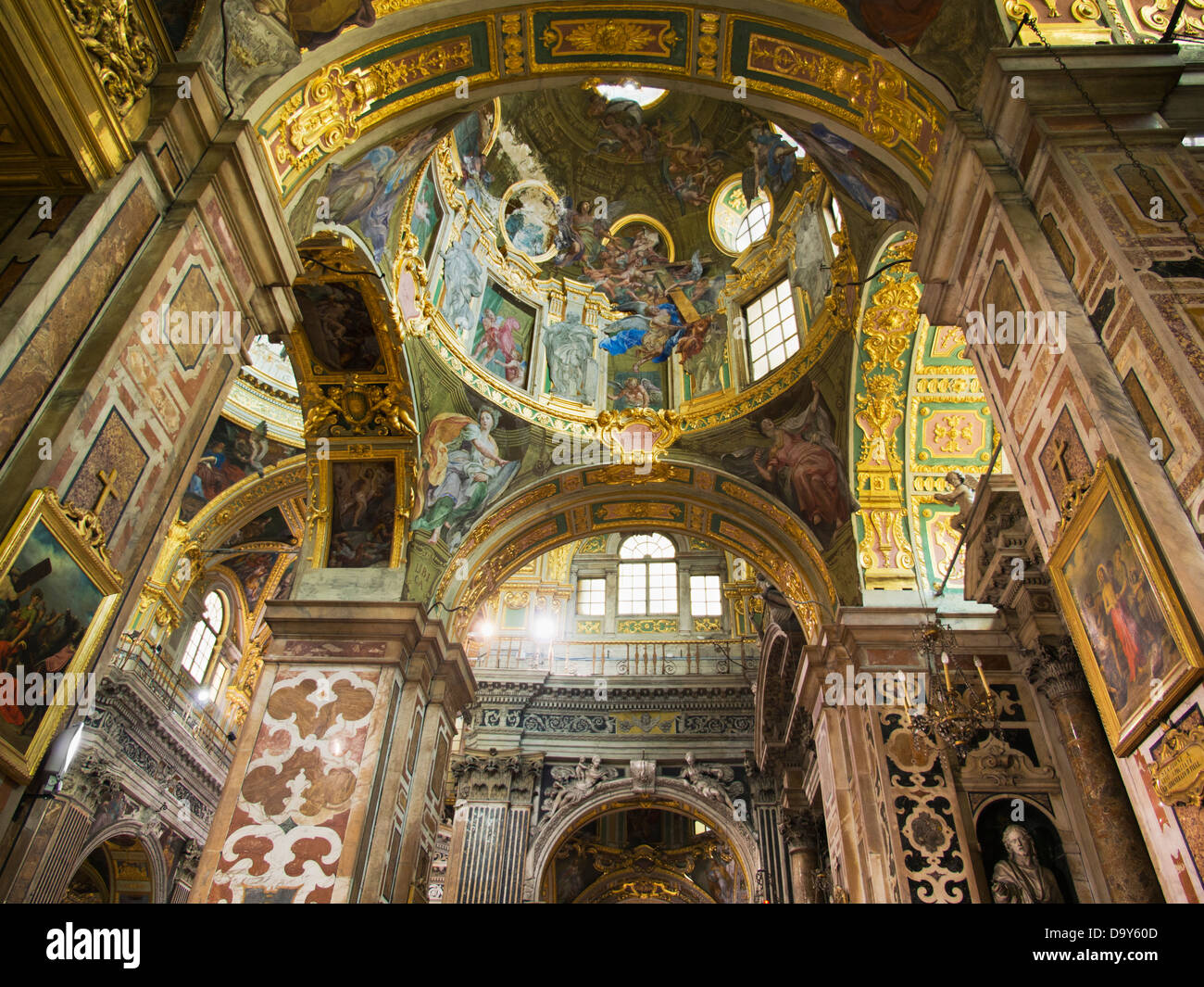 L'intérieur de la Basilica della Santissima Annunziata del Vastato à Gênes, Italie Banque D'Images