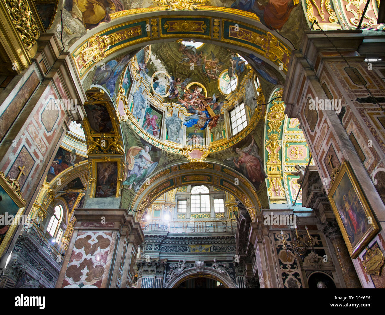 L'intérieur de la Basilica della Santissima Annunziata del Vastato à Gênes, Italie 3 Banque D'Images