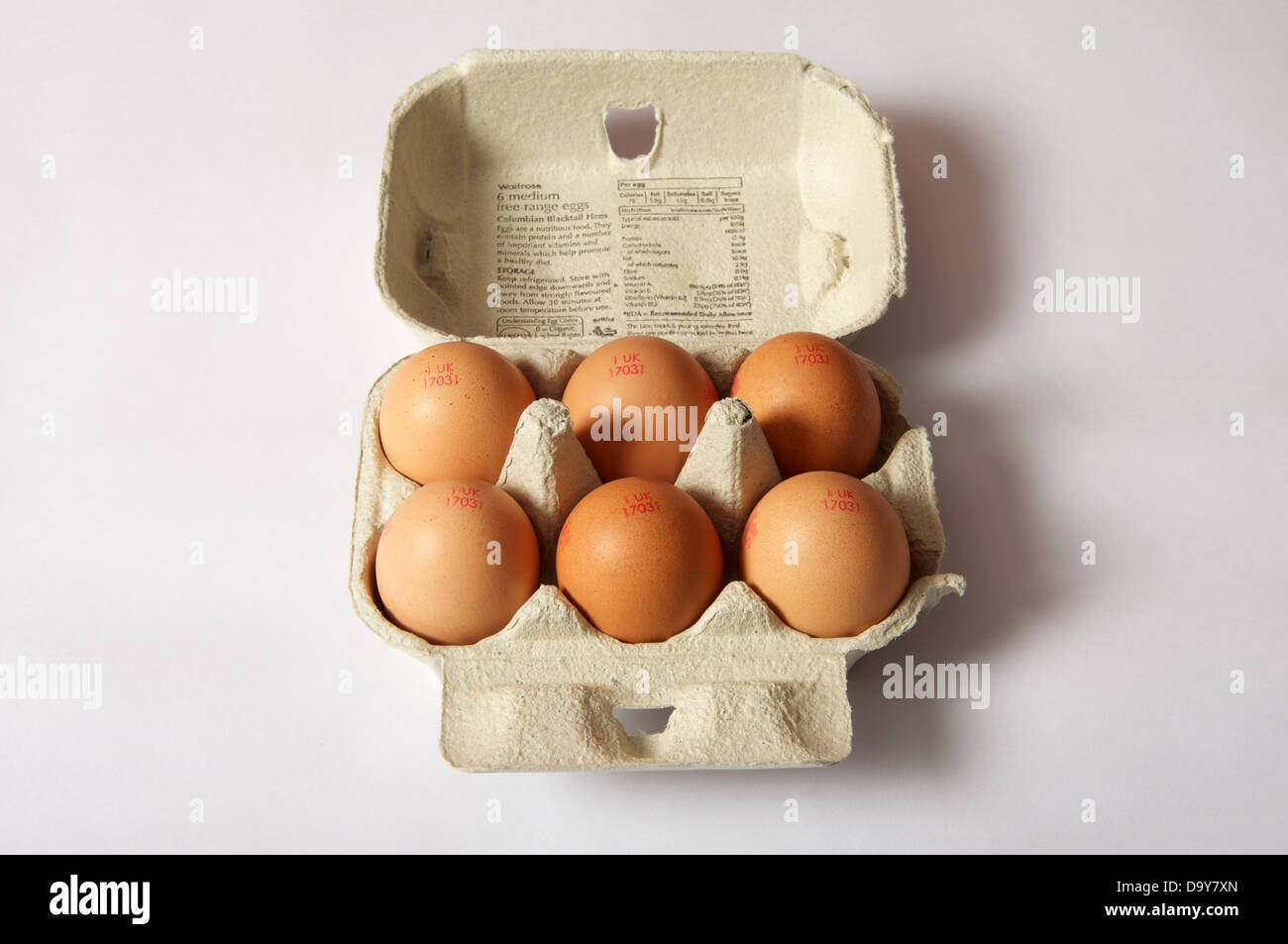 Waitrose freerange oeufs Banque D'Images